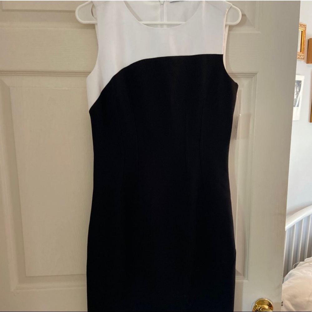 Tahari color block midi dress